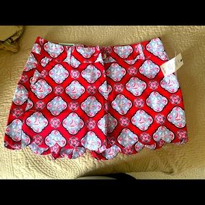Red Nautical Print Shorts (6)
